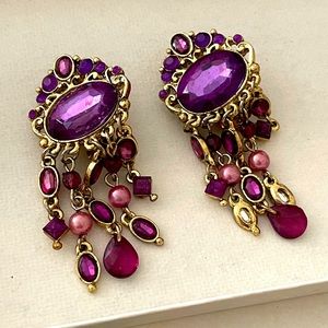 Amethyst crystal clip-ons